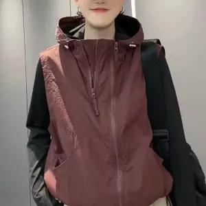 얼 빅사이즈 민소매 가디건 여성여름조끼 집업 후드