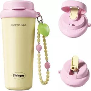 470ml 세라믹 코팅 스테인리스 커피 텀블러 누수 방지 뚜껑 포함 여행용 머그컵 예쁜 디자인의 휴대용