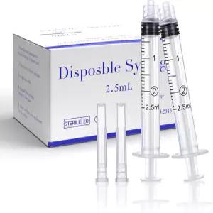 100팩 2.5ml 25Ga 1 플라스틱 실험실 주사기 과학 산업용 디스펜서 및 반려동물 용품 일회용 개별 포장