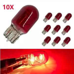 10pcs T20 W21W 582 7440 T20 W215W 580 7443 빨간색 유리 12V 21W 215W 화이트 앰버 블루 자동차 신호 램