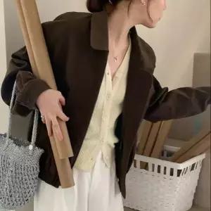 블랙팬서 숏 메일라드 점퍼 코트 슬림핏 가죽 지퍼 상의 여친 춘추 빈티지 OPH3