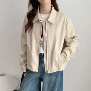 블랙팬서 여사친 캐주얼 코트 가죽 칼라 집업 OPH1