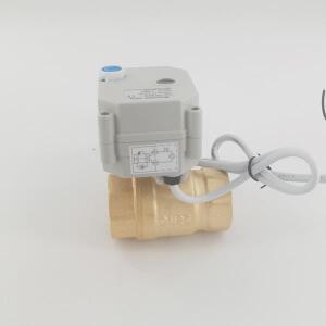 양방향 풀 포트 전동 볼 밸브, BSP 황동 DN25 G1 인치 피스, 24mm 액추에이터 AC/DC24V CR202 on/off, 5 초