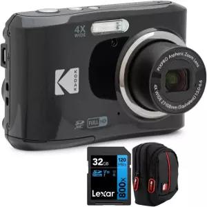 코닥 FZ45BK 픽스프로 16MP 디지털 카메라 블랙 번들과 렉사 32GB 고성능 800배 UHS-I SDHC 메모리 카드