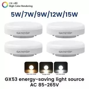 4PCS 5W 2W 9W GX53 LED 스포트 라이트 AC85265V 00lm/aring 광원 옷장 캐비닛 Daring 그릴 박스