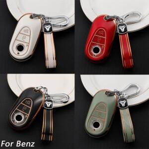 TPU 자동차 원격 키 케이스 커버 쉘, 메르세데스 벤츠 C S 클래스 W206 W223 S350 C260 C300 S400 용 키리