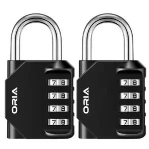 ORIA 조합 자물쇠 2PCS 암호 4 자리 방수 야외 문 가방 패키지 캐비닛 로커 창