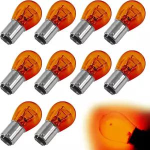 HHZL 10PCS 1157 전구 브레이크 테일 라이트 2357 2057 7528 P21/5W BAY15D 이중 접촉 필라멘트 할로겐