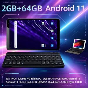 2GB 램 64GB 롬 10.1인치 타입-C T2050B 안드로이드 11 전화 통화 USB 4G 태블릿 PC CPU UMS312 쿼드코어 1