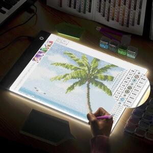 다이아몬드 페인팅 키트 용 A2/A3/A4/A5 LED 라이트 패드, 액세서리가있는 USB 전원 조절 가능한 밝기 아트