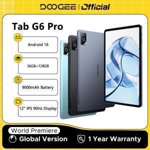 DOOGEE Tab G6 Pro 2 IN 1 태블릿 안드로이드 16 듀얼 스피커 12인치 90Hz 디스플레이 36GB RAM 128GB 9000