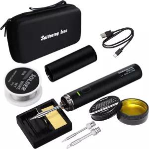 무선 납땜 다리미 키트 2000mAh 배터리 USB 충전식 휴대용 소형 프로젝트용 온도 조절 가능한 3종 가전제품