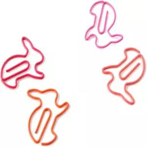 FUNOMOCYA 사랑스러운 토끼 모양 클립 50Pcs 크리에이티브 버니 페이퍼 오피스 스쿨 노트 핀 파티 선물