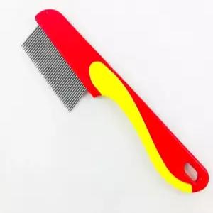 애완견 고양이 벼룩 진드기 이 제거기 헤어 클리너 빗 스테인리스 스틸 1피스 (색상은 다를 수 있습니다)