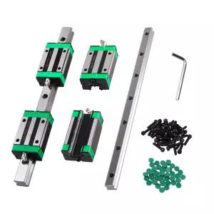 ANWOK 2PCS 선형 가이드 레일 HGR15 400mm 15.8인치 베어링 및 HGH15CA 사각 슬라이더 블록 CNC 부품