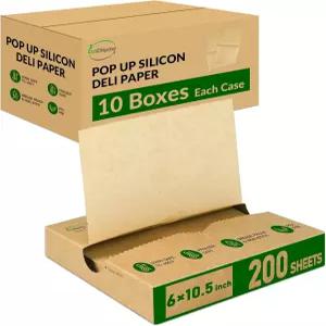 에코디스포지즈 2000 카운트 6인치 x 101/2인치 프리컷 팝업 델리 종이 베이커리 푸드 랩 서빙 오븐