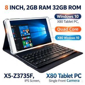 8인치 2GB 램 롬 윈도우 10 태블릿 PC X80 x5-Z3735F IPS 스크린 WIFI 쿼드 코어 싱글 전면 카메라