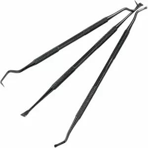 3피스 스테인리스 반려견 치아 클리너 도구 키트 고양이와 위한 이중 헤드 타터 제거 검은색
