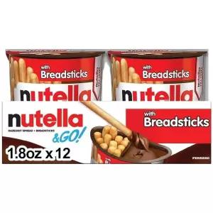 Nutella 누텔라 앤 고 벌크 헤이즐넛 코코아 스프레드 52g 12팩 1세트
