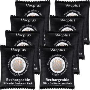 보관용 Vacplus 8팩 100g 재사용 가능한 인디케이터 비드가 포함된 대형 실리카겔 패킷 차량 옷장 서랍장