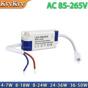 85-265V 정전류 비절연형 외부 LED 드라이버 4-7W 8-18W 8-24W 24-36W 36-50W 출력 300mA 조명 변압기