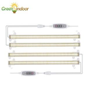 실내 LED 성장 조명 스트립 식물용 40W 램프, 4 개 바, 풀 스펙트럼, 화이트 타이머, 수경 밝기 조절 가능