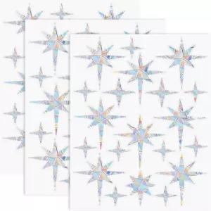 새를 위한 60pcs 충돌 방지 창문 스티커 별 모양 비접착식 무지개 프리즘 정적 클링 완벽한 유리 장식