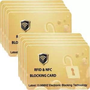 제트 국제 RFID 보호 카드 골든 10 팩 남녀용 지갑 전체 보호대 NFC 비접촉식 은행 직불 신용 ID ATM 가드