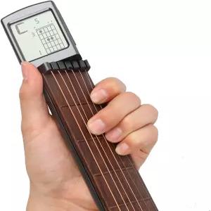 게이드디 디지털 기타 코드 트레이너 회전 차트 화면이 있는 휴대용 6피트 연습 도구 메트로놈이 초보자