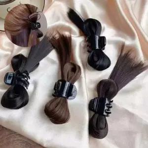 [하프클럽/]여성 올림머리 가발 집게핀 1P 부분 헤어 피스 까치 인조모 헤어