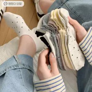 [위드기프트] 도트 땡땡이 발목양말 6개세트