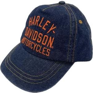 Harley-Davidson 할리데이비슨 Little Boys' Embroidered H-D 데님 조절형 야구모자 캡 블루 498346