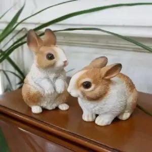 리얼 얼룩 브라운 토끼 2P 무속성인형 솜뭉치 아이돌인형 도자기인형 (WA8EC85)