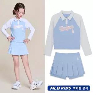 갤러리아 MLB엠엘비키즈 걸스 스포티브 카라형 래쉬가드 아동수영복(7FSWB1063
