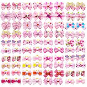 10pcs 20pcs 다이아몬드 강아지 활 고무 밴드와 멀티 스타일 개 개 애완동물 헤어 액세서리 수제 머리 용품