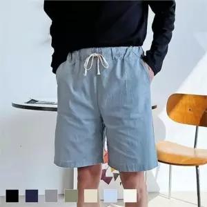 [라일리의류] Rly 밴딩 마 바지 5부 린넨 남성 마 바지 5부 와
