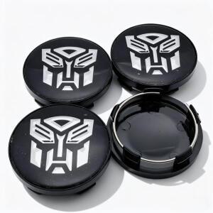 4개 58mm 트랜스포머 로고 엠블럼 자동차 휠 센터 캡 림 허브캡 먼지 커버 교체용용 액세서리