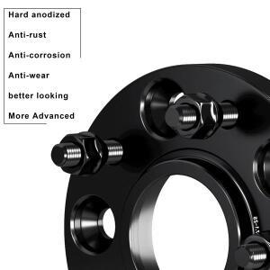 For Hyundai Tucson 5x114.3 CB 67.1 M12x1.5 단조 알루미늄 블랙 휠 스페이서 허브 어댑터 1피스