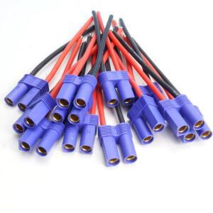 EC5 수 암 벌렛 커넥터 플러그 점퍼케이블 케이블 10cm 14AWG 실리콘 와이어 RC 리포 배터리 FPV 자동차 보