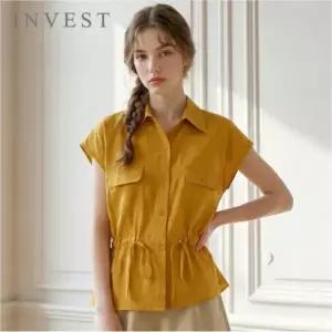 [인베스트] 카라 넥 스트링 린넨 블라우스_IN6M1BL5971