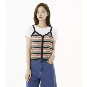 플라스틱아일랜드 멀티컬러 크로셰 베스트 PR2KV565 420432