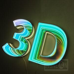 맞춤형 3D LED 무한 거울 조명 글자 실내 간판 리셉션 발광 벽 장식 (가정 또는 사업장용)