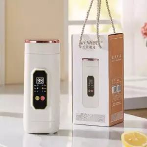전기 텀블러 가열 캠핑용 전기포트 여행용 USB 충전식 1 골드캡 450ml 용량 304 안감 무례