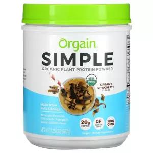 (매장정품)Orgain 심플 오가닉 식물성 프로틴 파우더 크리미 초콜릿 맛 567g