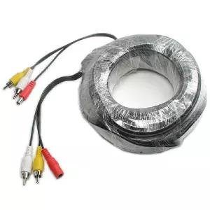 Coms CCTV 케이블 30m - 2RCA + DC 5.5 전원 검정색보안TV CCVT카메라 CCTV용품 CCTV부품 CCTV악세사리 감