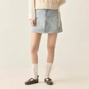 [백화점 홈쇼핑 정품] 로엠 데님 미니스커트 RMWJF23G17