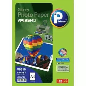 프린텍 광택 포토용지 A4 220g 20매 V6310잉크젯 사진출력전 터전 잉크젯 트용지