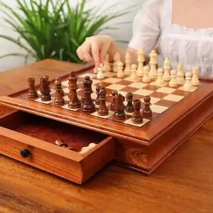 원목 5.6cm 크리스탈 체스판 취미 높이 31X31cm 클래식 사이즈 보드 대형 테이블