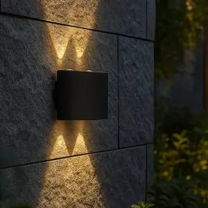 벽등 LED 커브 2구 2등 4W 전구 블랙 IP54 YTWL005-2 0430 in-491126테라스등 조명 야외등 조명등 앤틱등