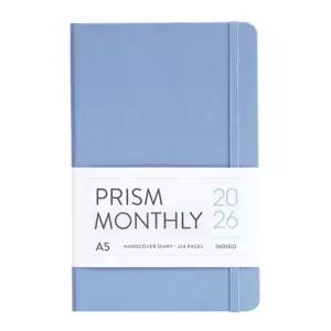 인디고 다이어리 2026 프리즘 A5 먼슬리 스케줄러 (날짜형 25절 월간) (밀키블루) 스케쥴 26년도 플래너수